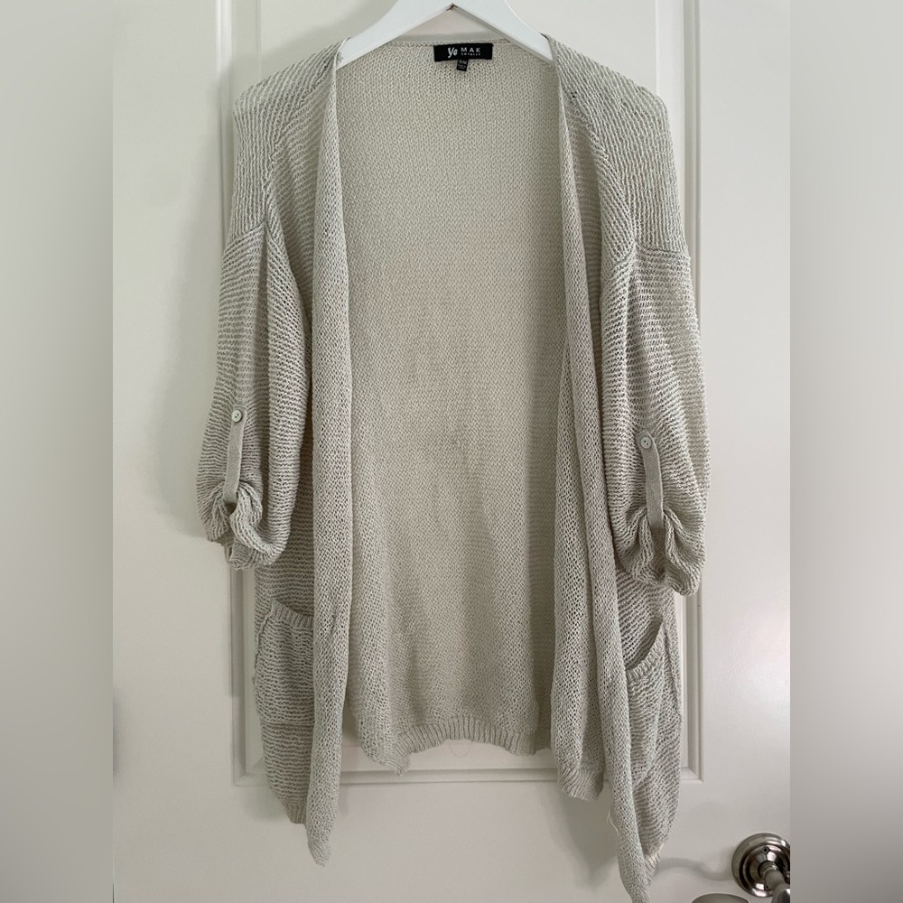 Grey knit cardigan